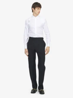 Pantaloni sartoriali in lana mohair da Uomo in Nero