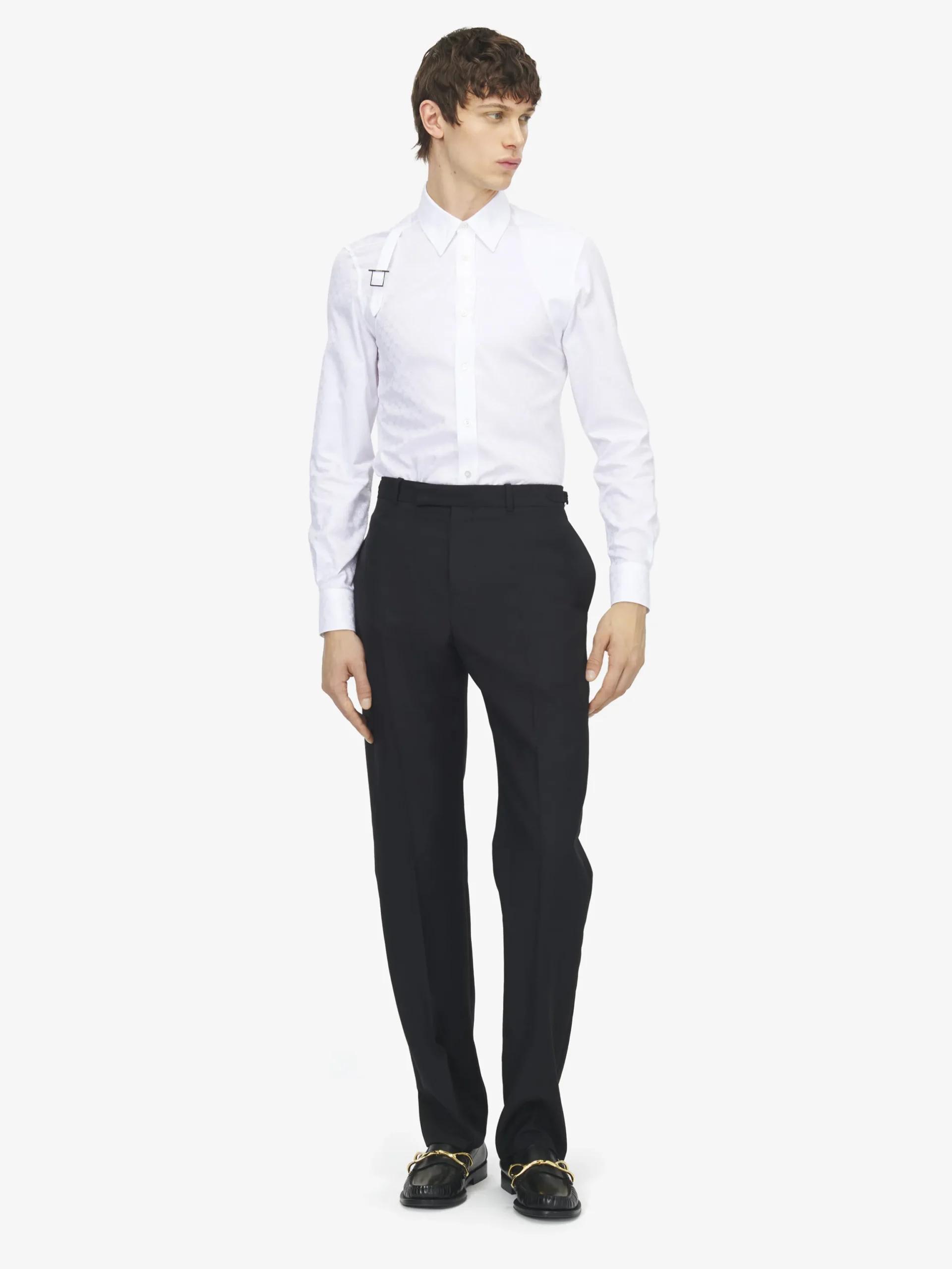 Pantaloni sartoriali in lana mohair da Uomo in Nero