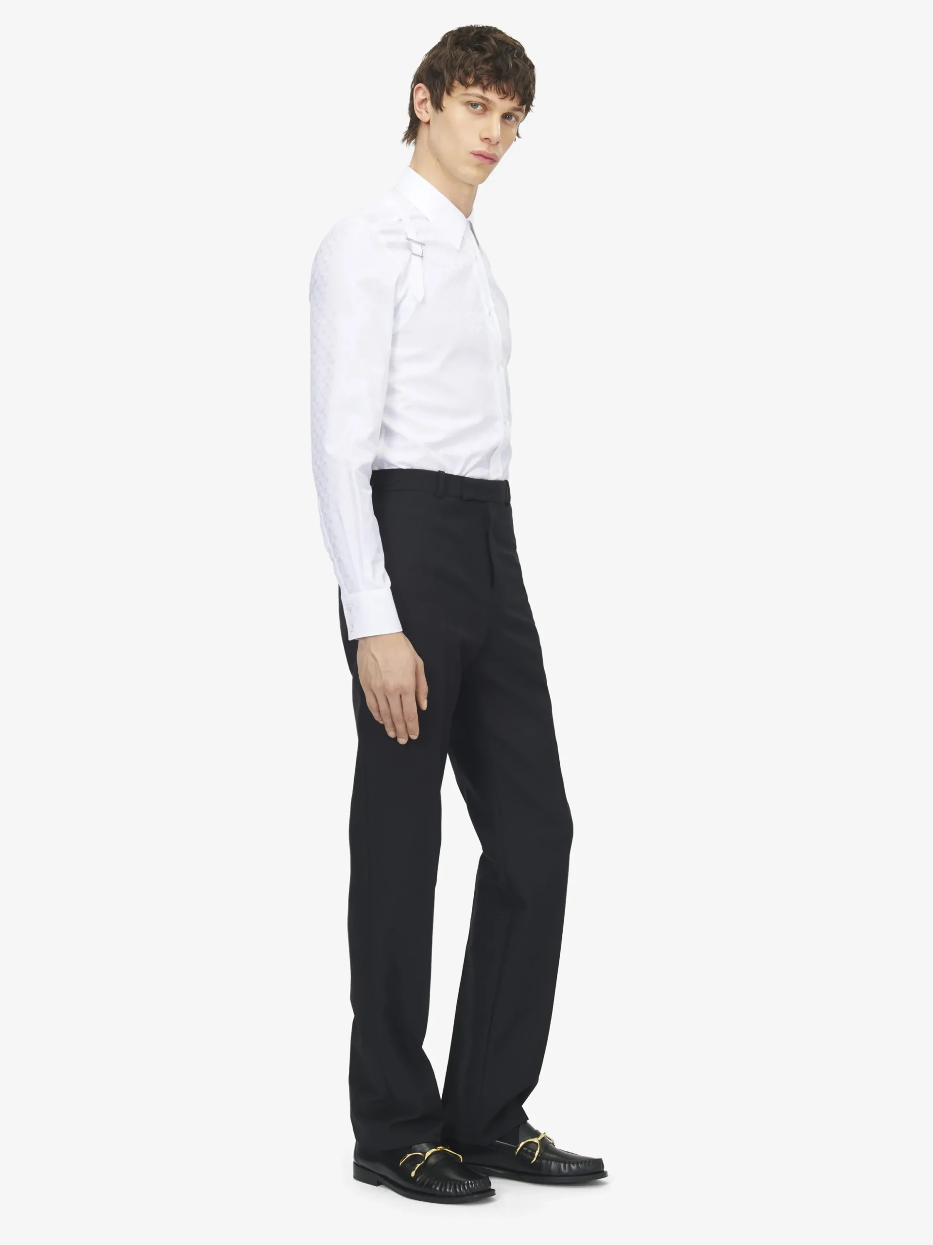 Pantaloni sartoriali in lana mohair da Uomo in Nero