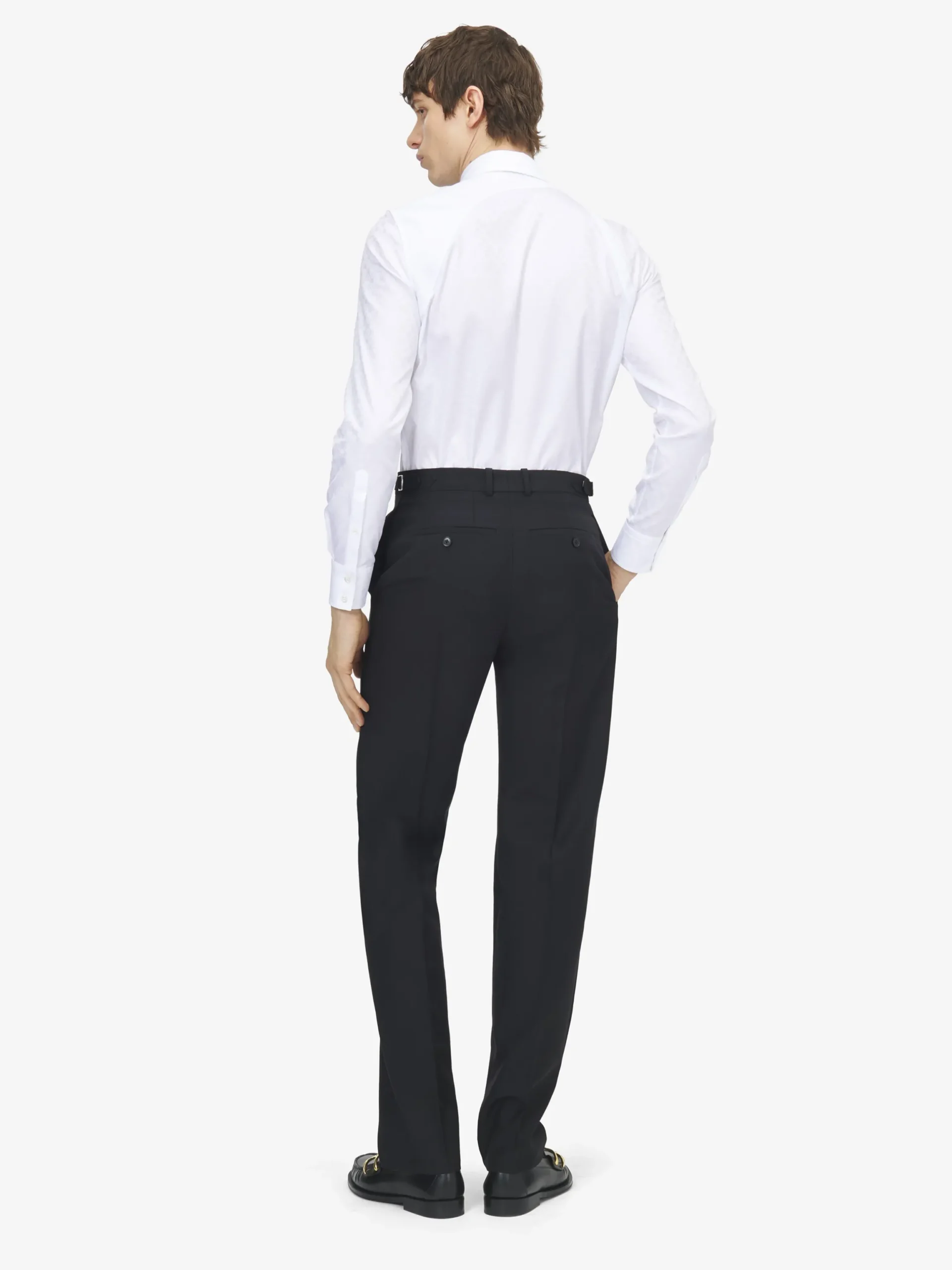 Pantaloni sartoriali in lana mohair da Uomo in Nero