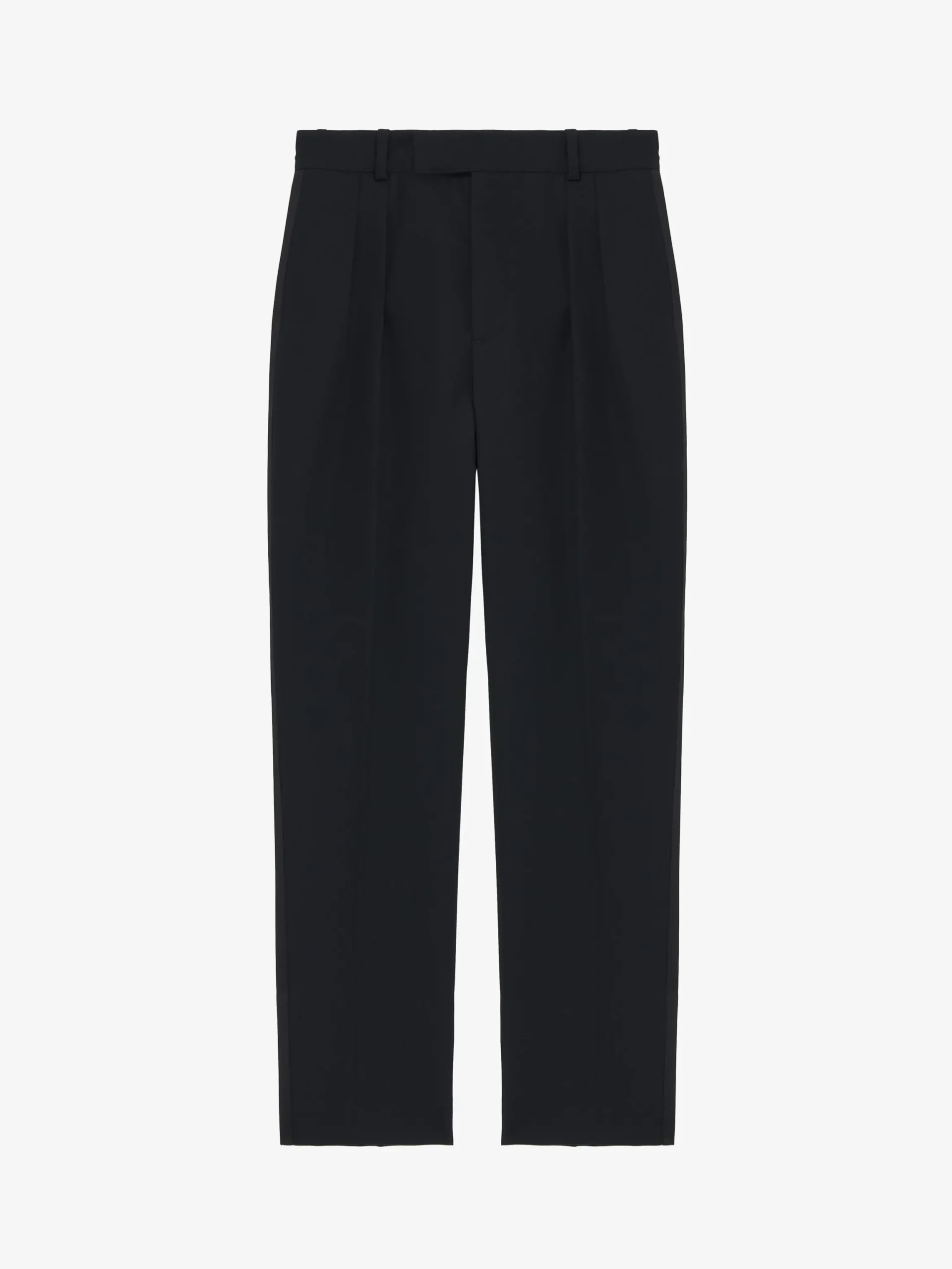 Pantaloni smoking con dettaglio plissettato da Uomo in Nero