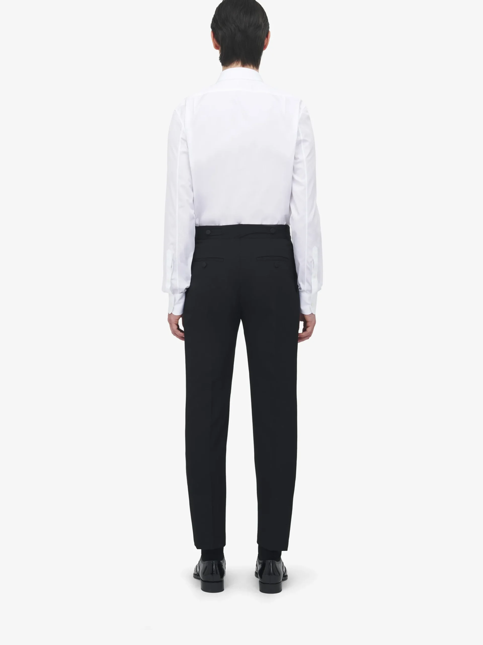 Pantaloni smoking con dettaglio plissettato da Uomo in Nero