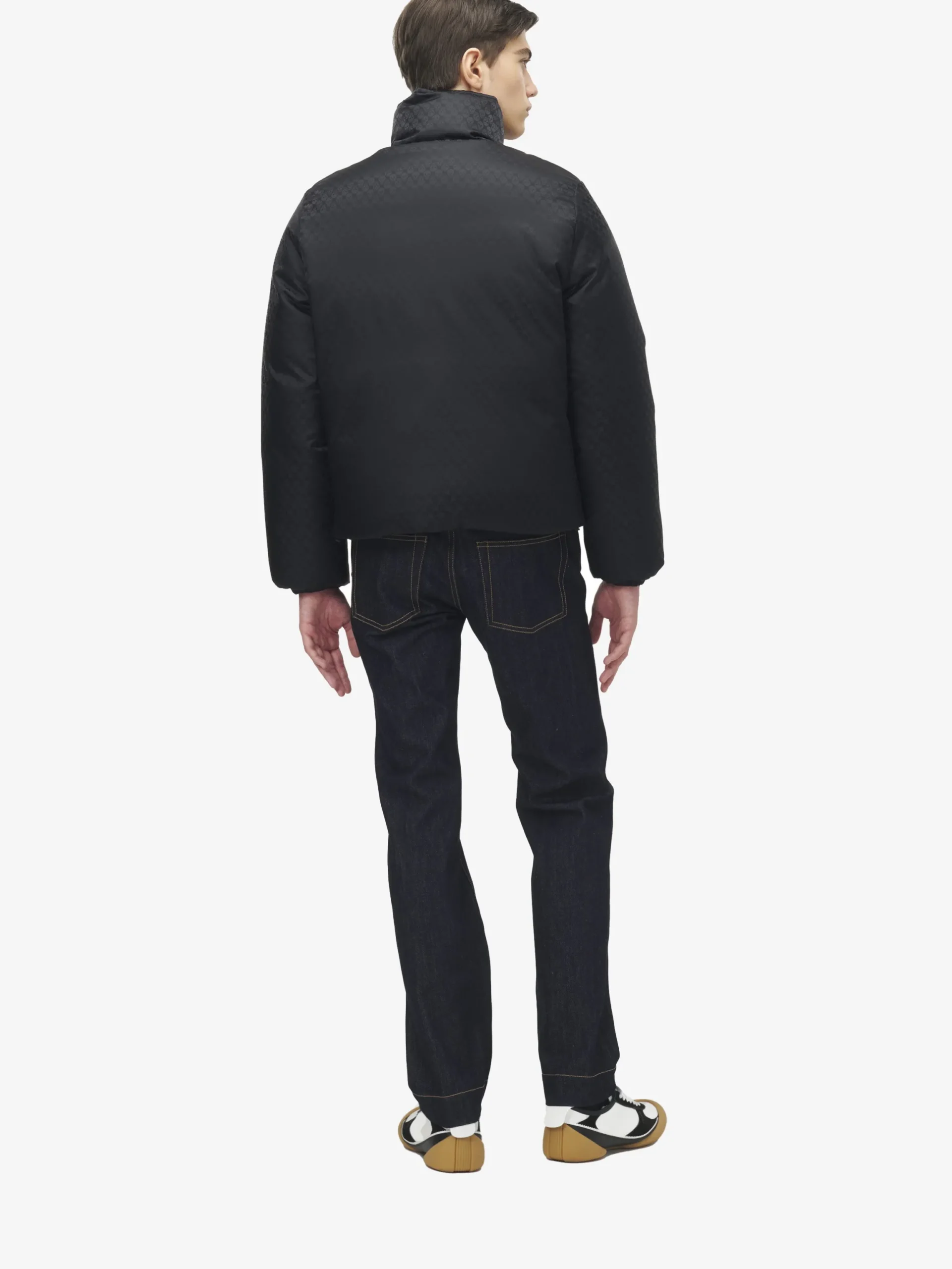 Piumino in jacquard Skull da Uomo in Nero