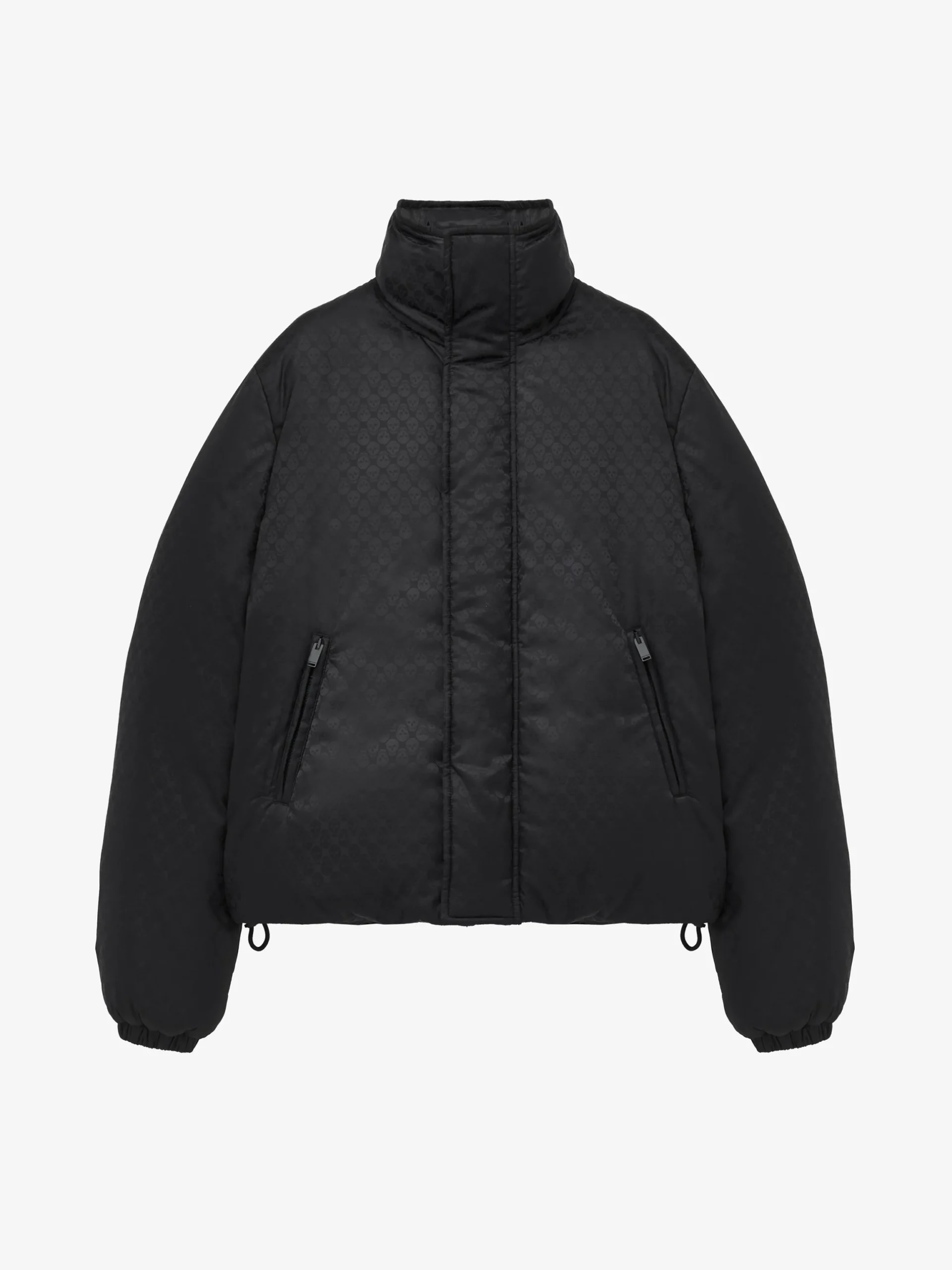 Piumino in jacquard Skull da Uomo in Nero