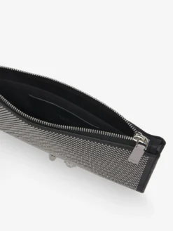 Pochette Knuckle piatta da Donna in Nero/Argento
