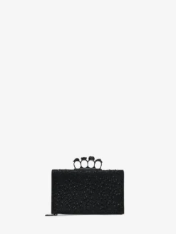 Pochette piatta Knuckle da Donna in Nero