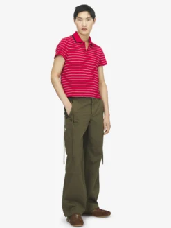 Polo a righe da Uomo in Rosso