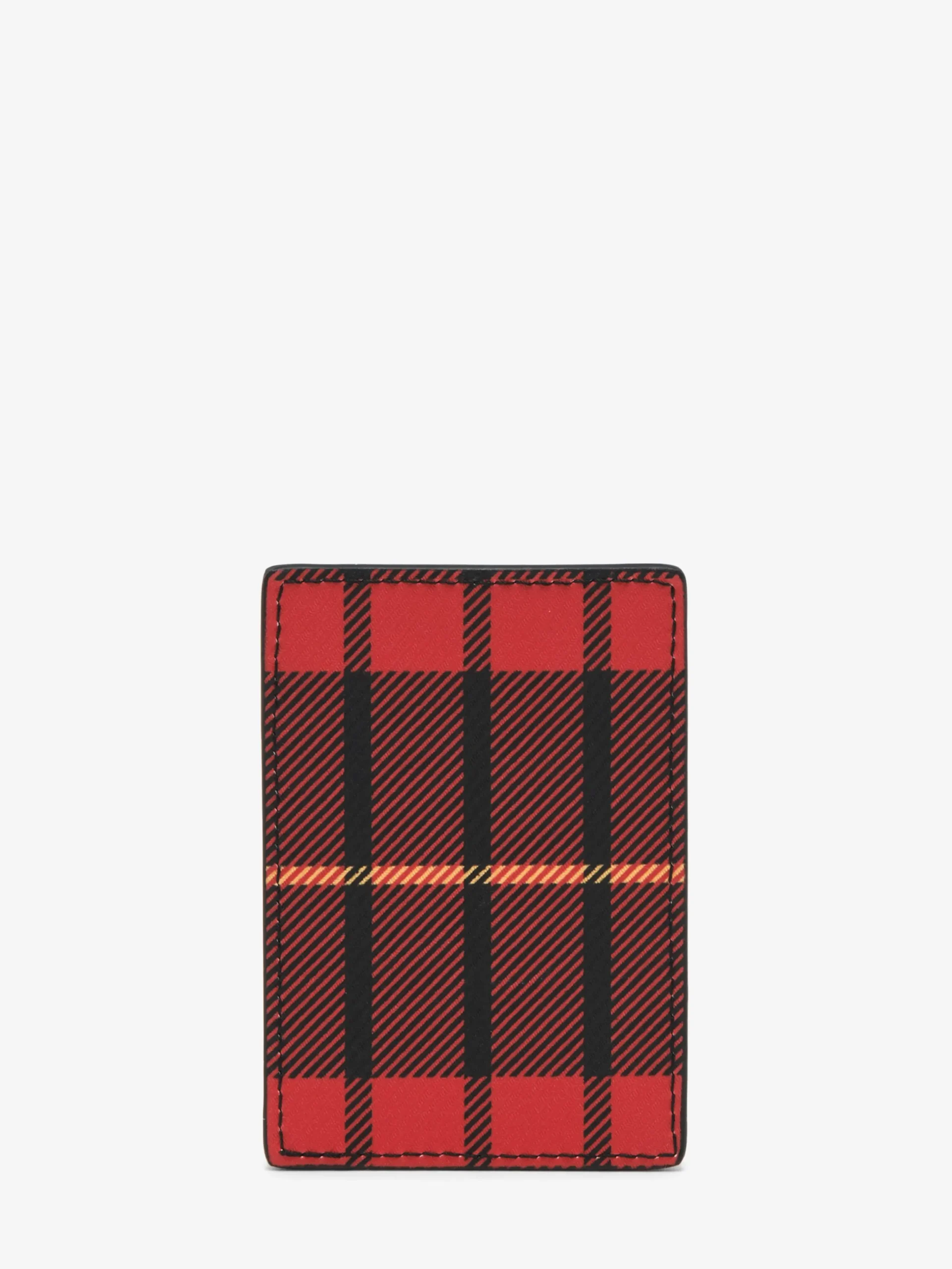 Portacarte magnetico tartan da Uomo in Rosso/Nero/Giallo