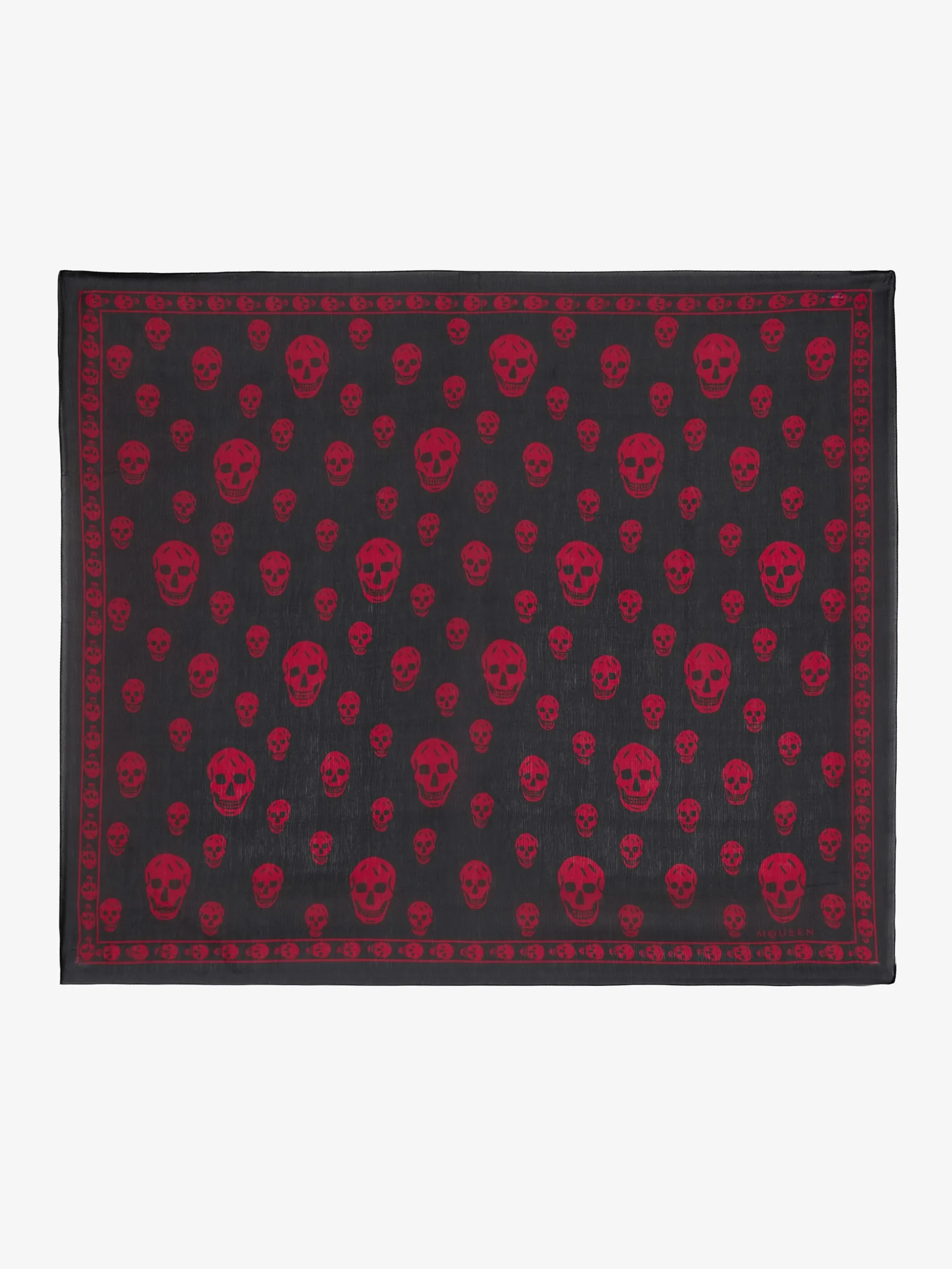 Sciarpa Skull classica da Donna in Nero/Rosso