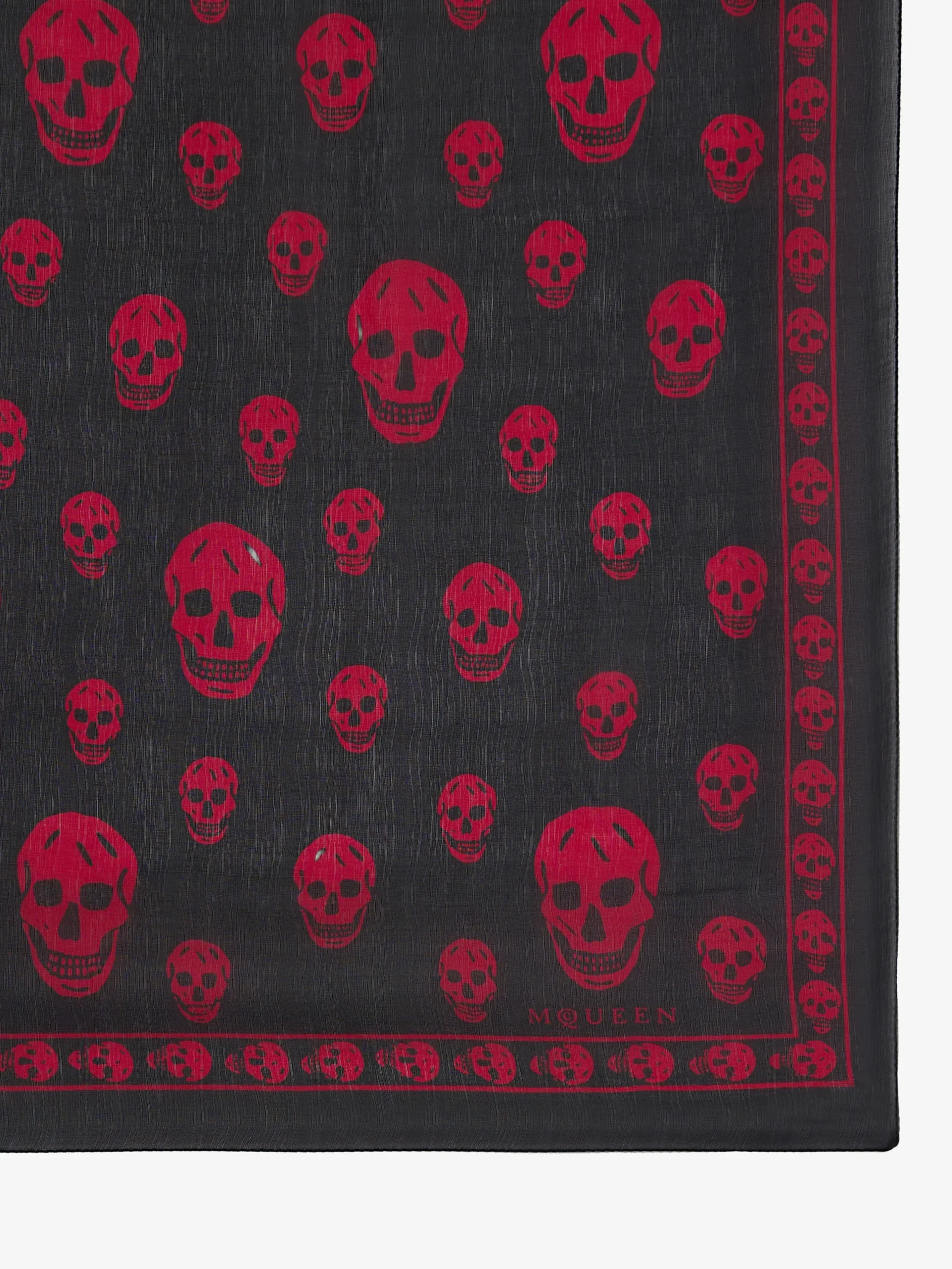 Sciarpa Skull classica da Donna in Nero/Rosso