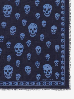 Sciarpa Skull classica da Uomo in Indaco