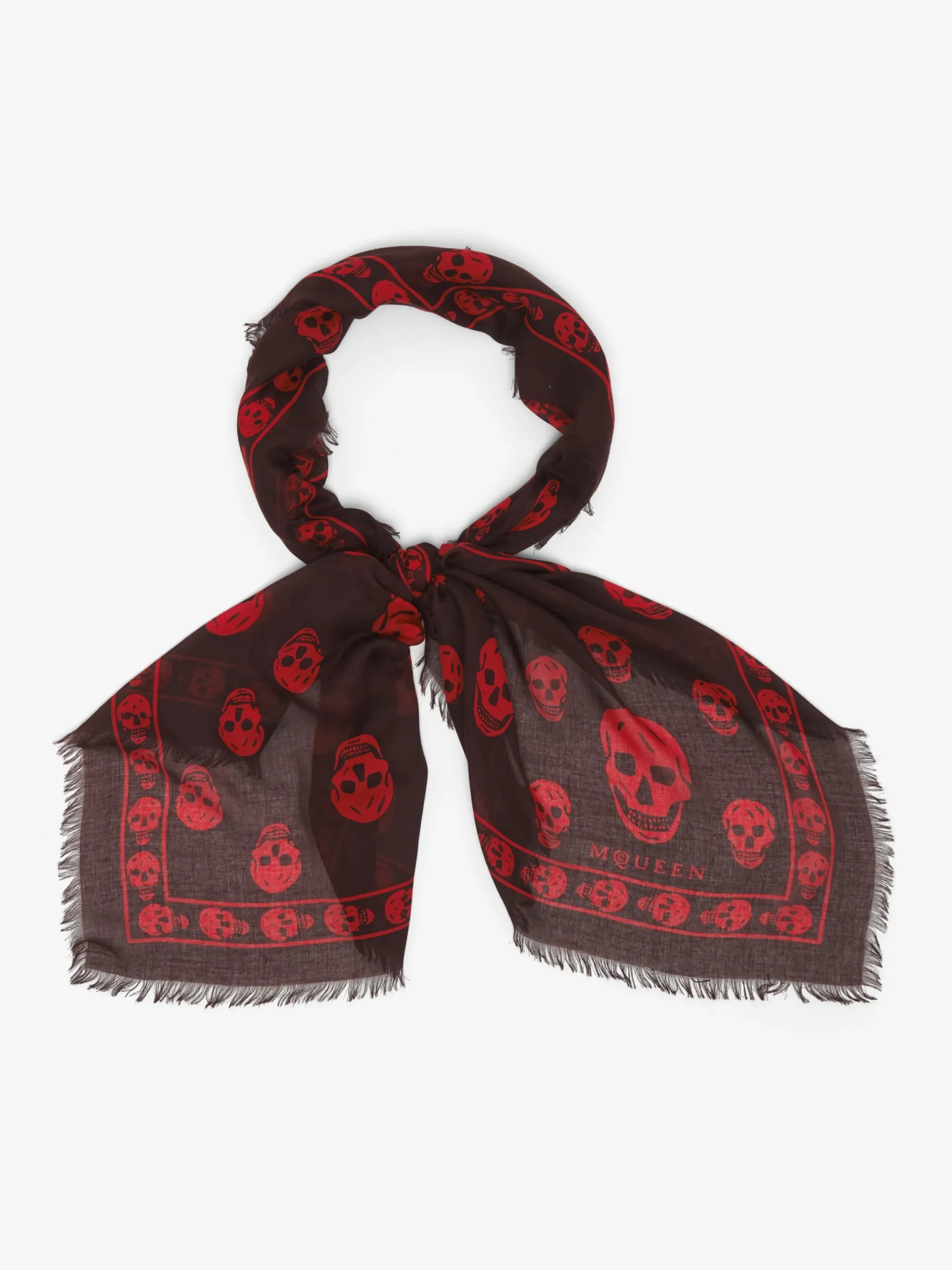Sciarpa Skull classica in Rosso Scuro