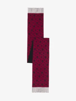 Sciarpa Skull double-face da Donna in Cremisi/Nero