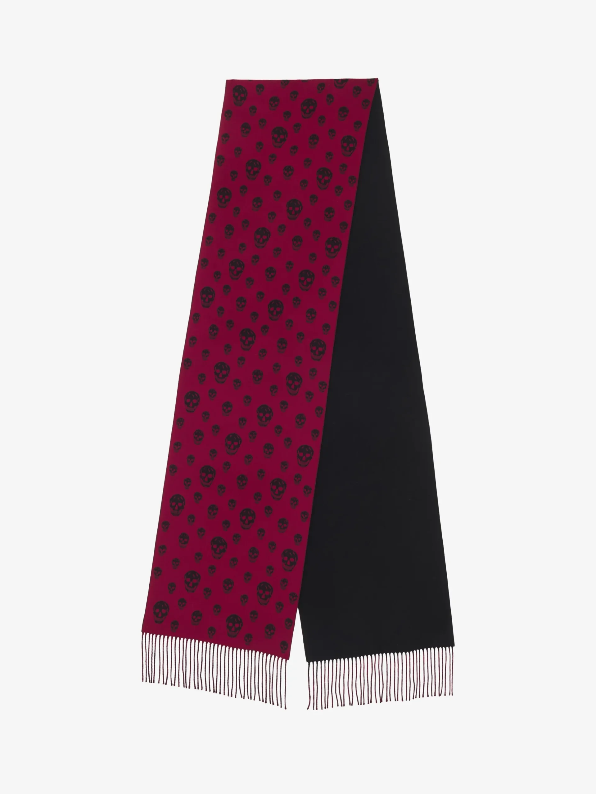 Sciarpa Skull double-face da Donna in Cremisi/Nero