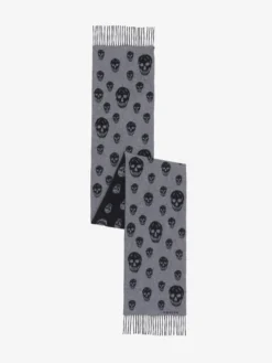 Sciarpa Skull double-face da Uomo in Grafite/Nero