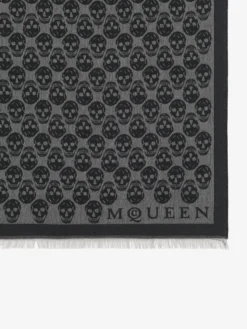 Sciarpa Skull in jacquard da Uomo in Grigio/Nero