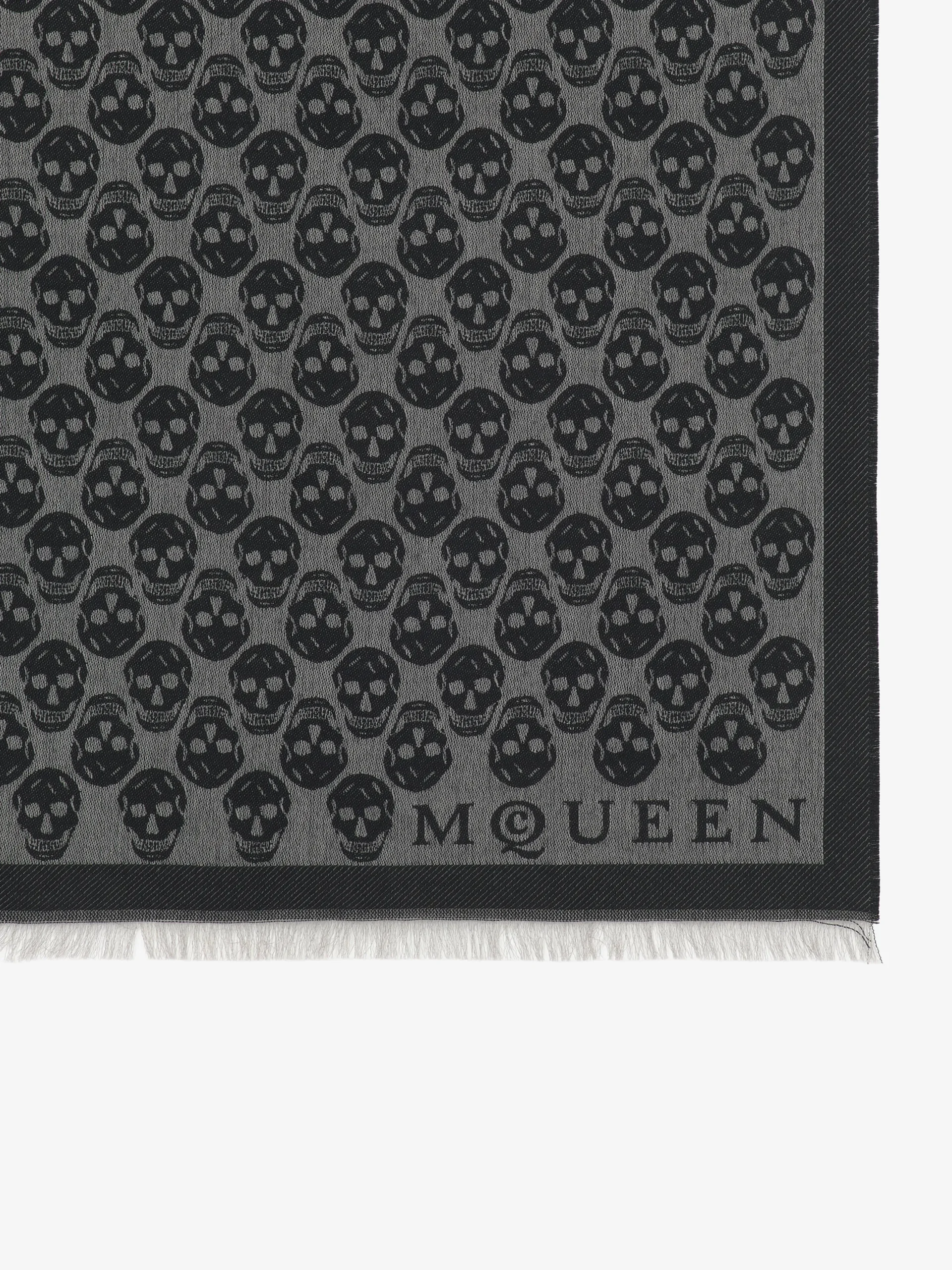 Sciarpa Skull in jacquard da Uomo in Grigio/Nero