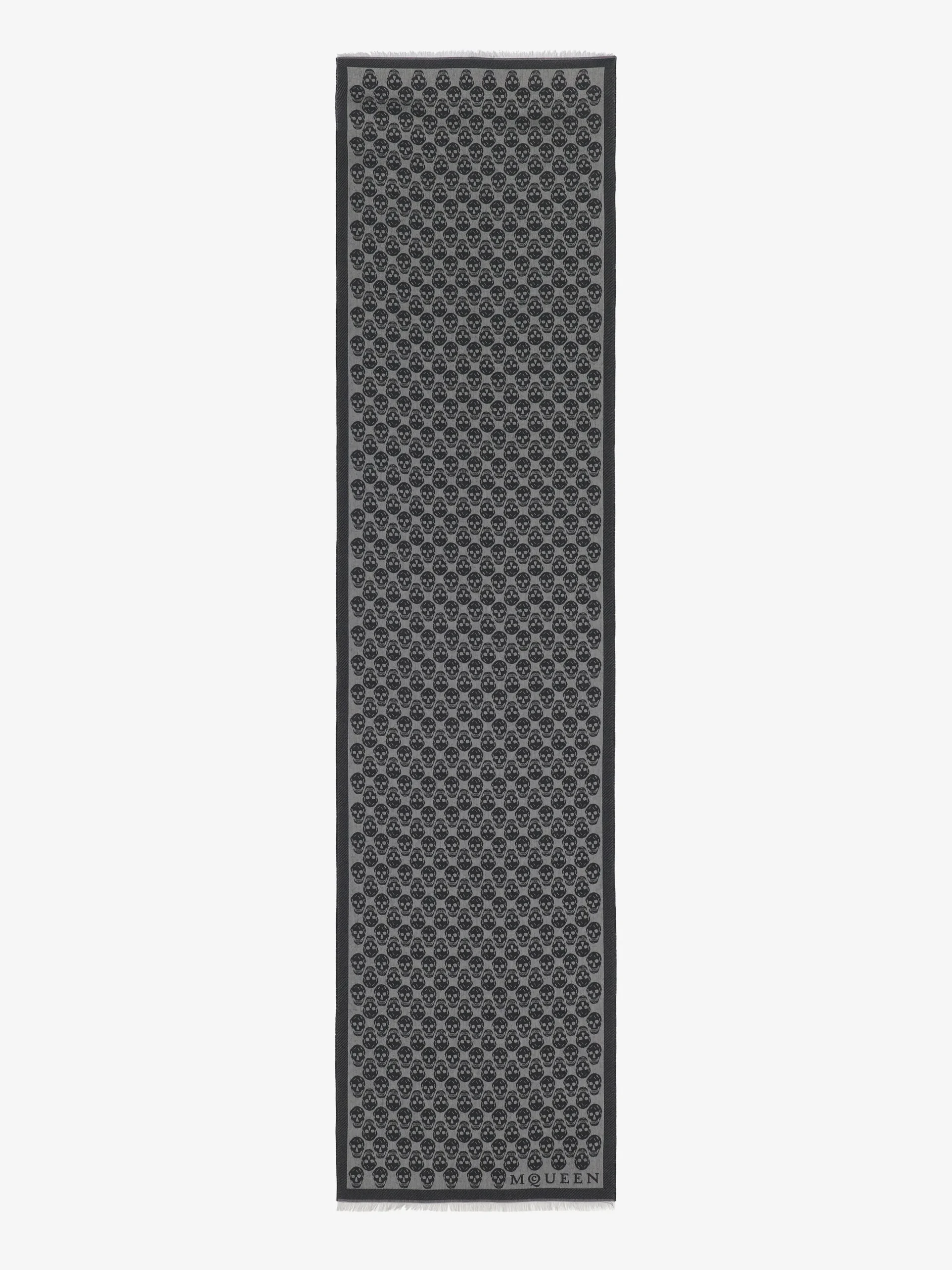 Sciarpa Skull in jacquard da Uomo in Grigio/Nero