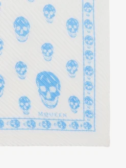 Sciarpa Skull plissettata da Donna in Azzurro