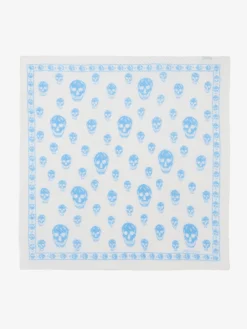 Sciarpa Skull plissettata da Donna in Azzurro