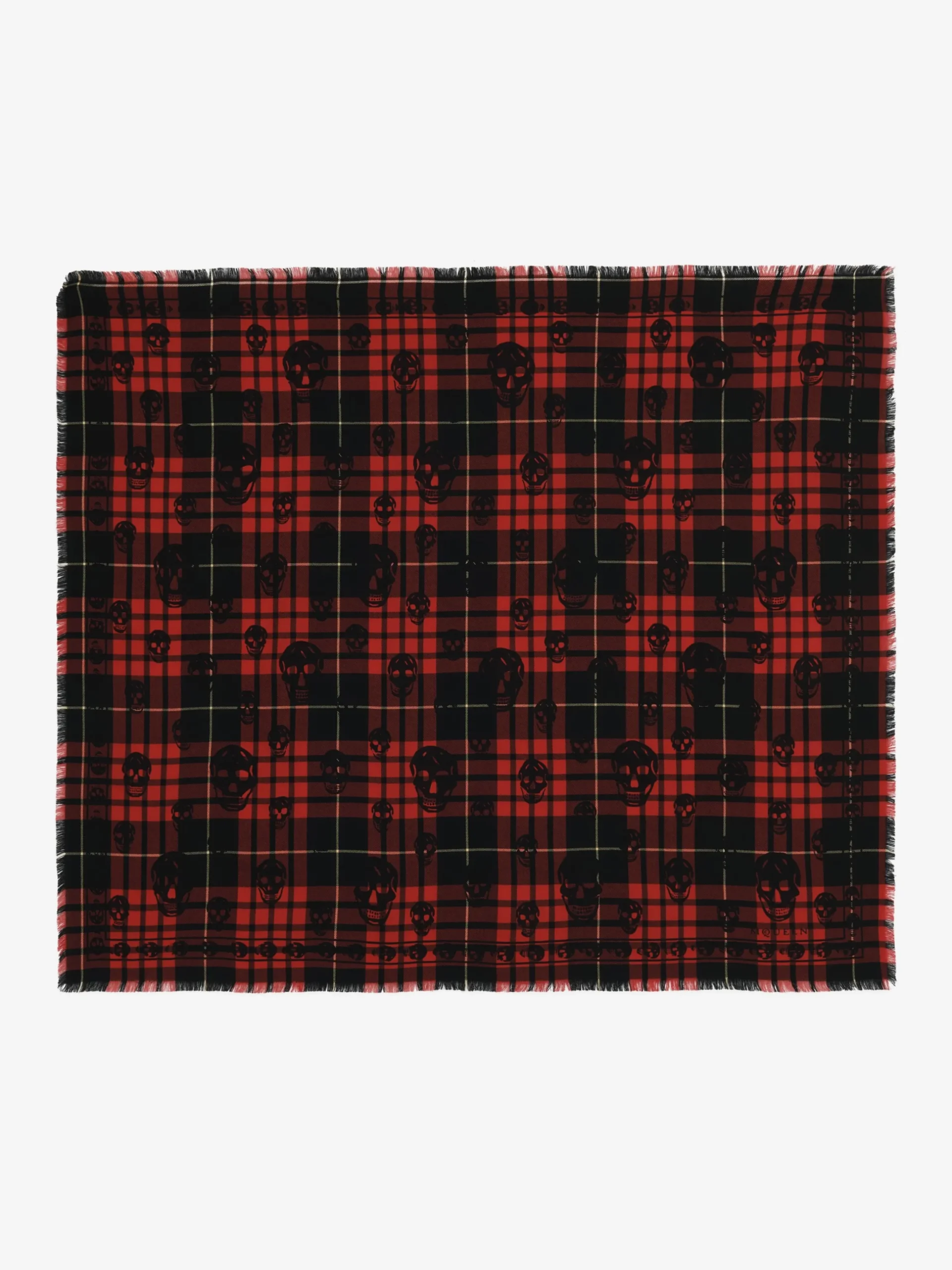 Sciarpa Skull tartan da Uomo in Rosso/Nero