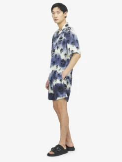 Shorts da bagno Skull tie-dye da Uomo in Navy/Nero