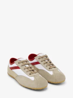 Sneaker Boxe Basse da Donna in Bianco/Rosso