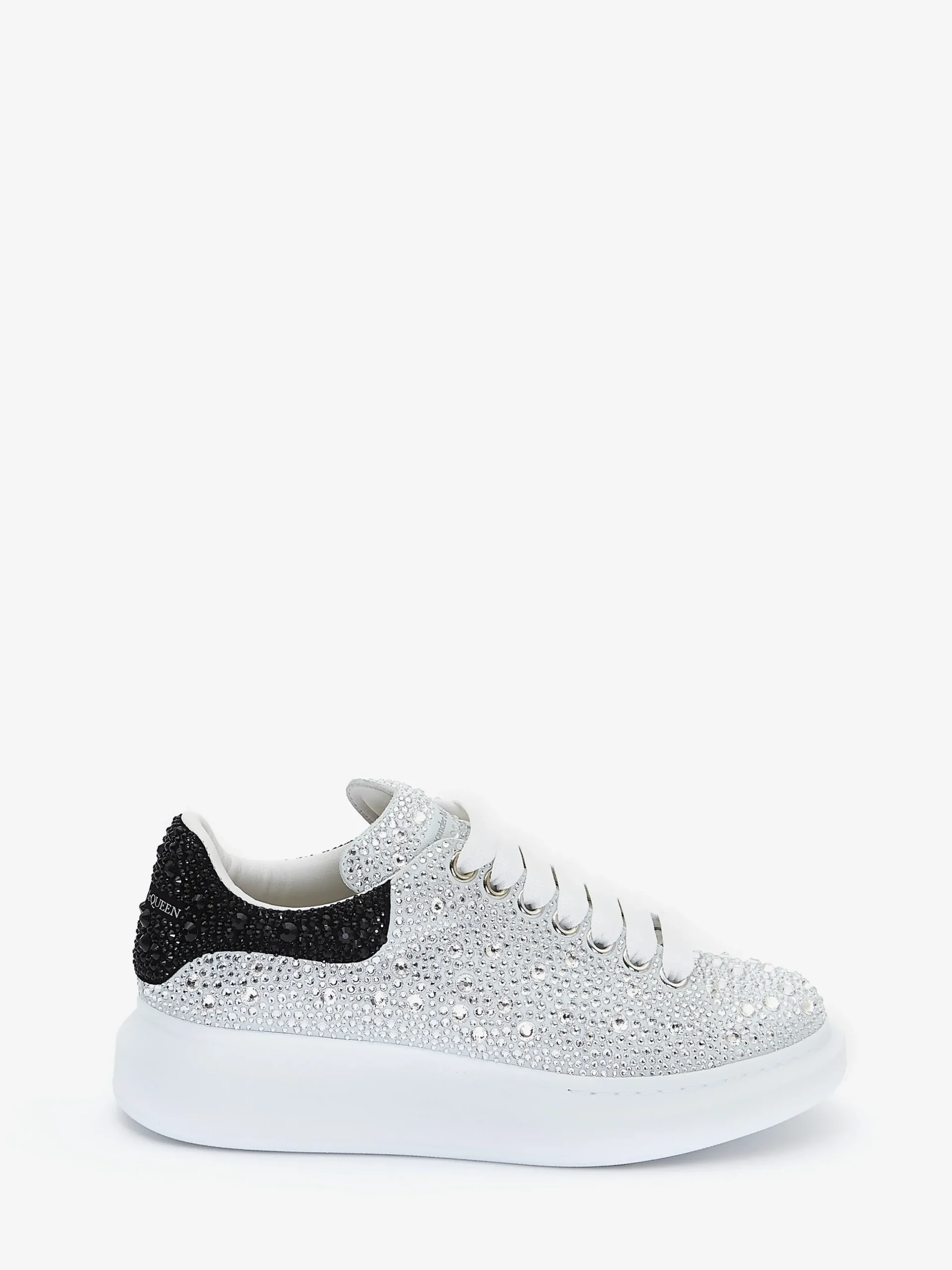 Sneaker Oversize con Cristalli da Donna in Bianco/Cristallo