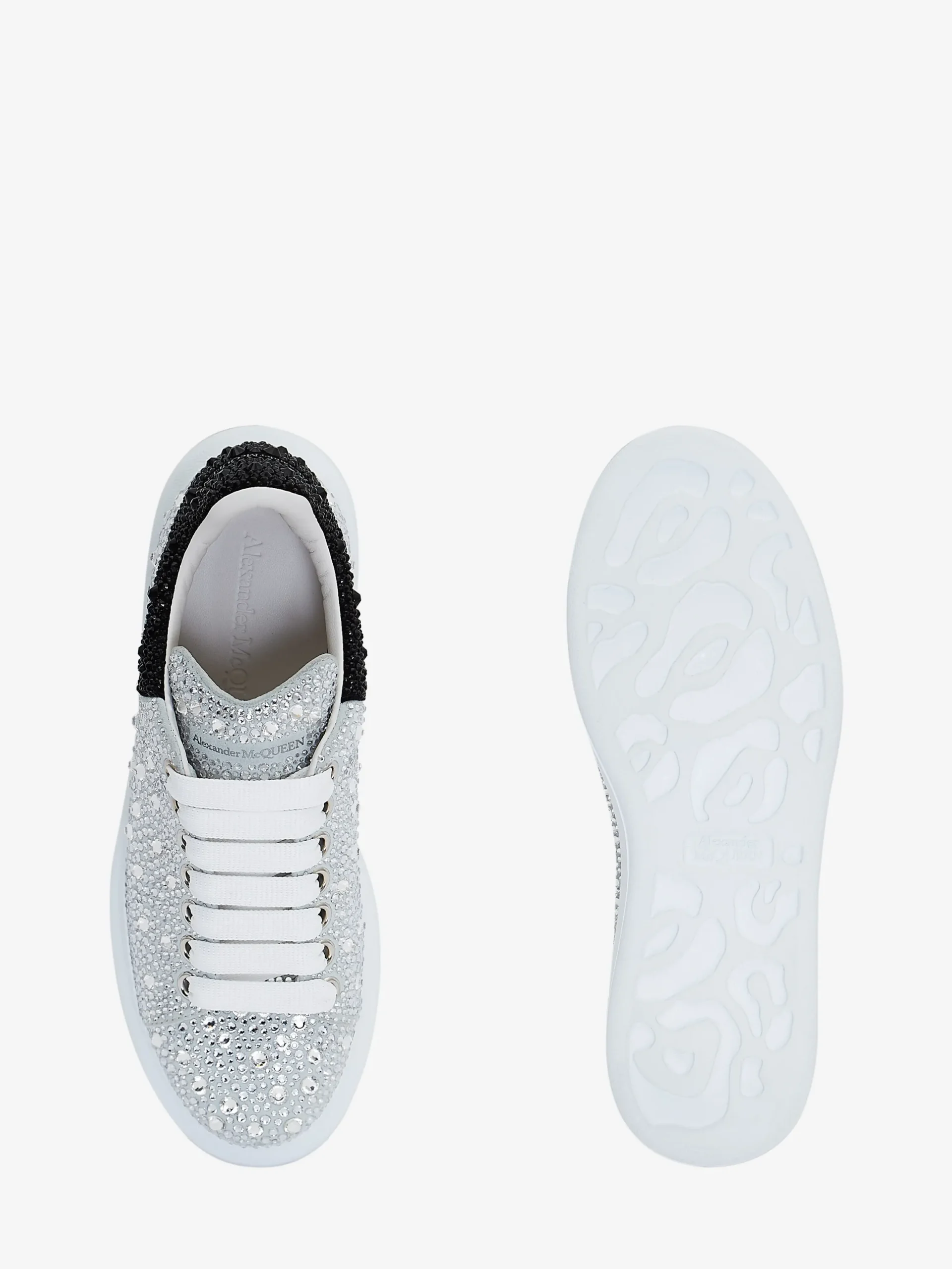 Sneaker Oversize con Cristalli da Donna in Bianco/Cristallo