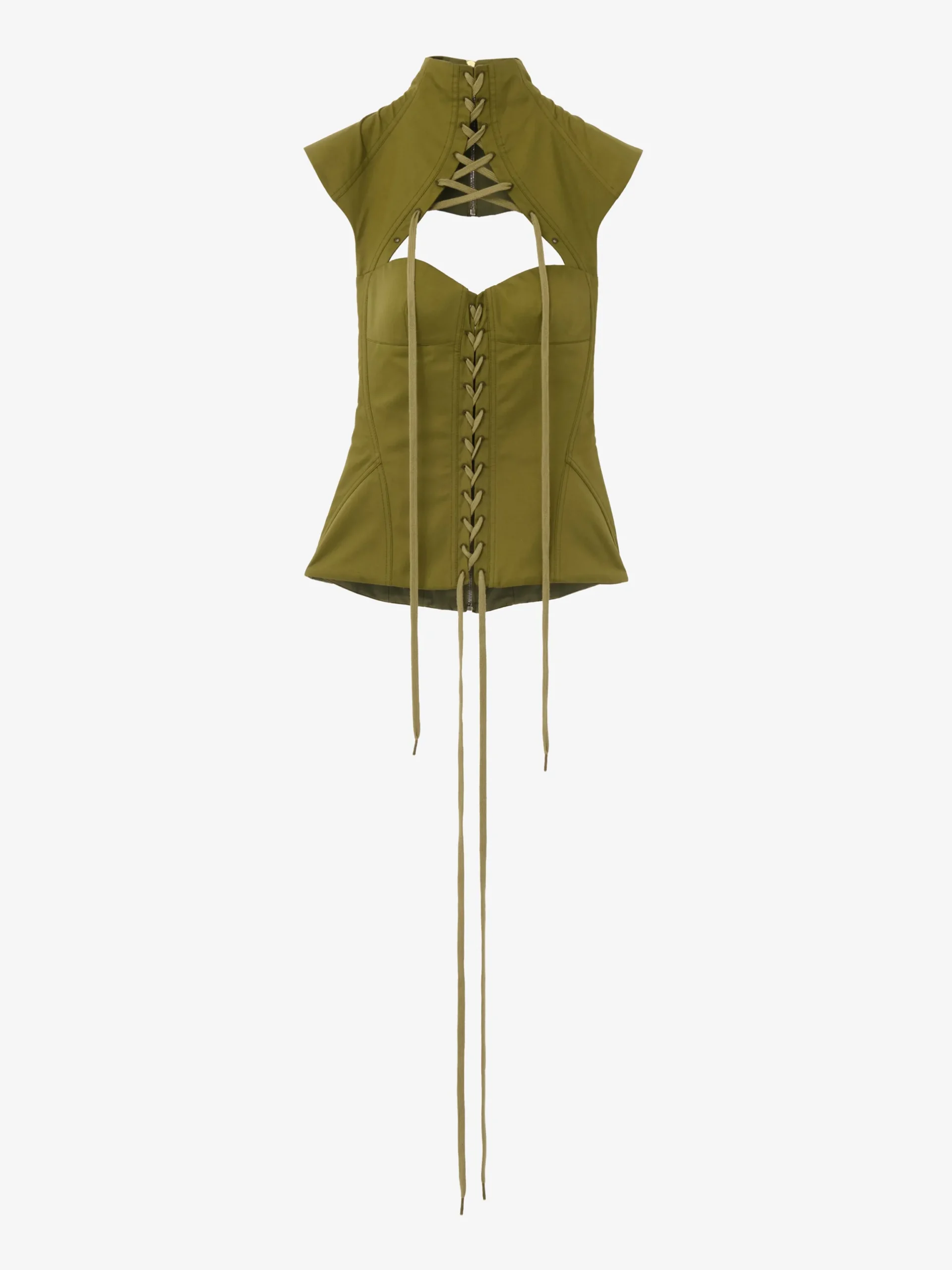 Top a corsetto con cut-out da Donna in Verde oliva