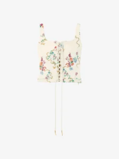 Top a corsetto floreale estivo da Donna in Multicolore