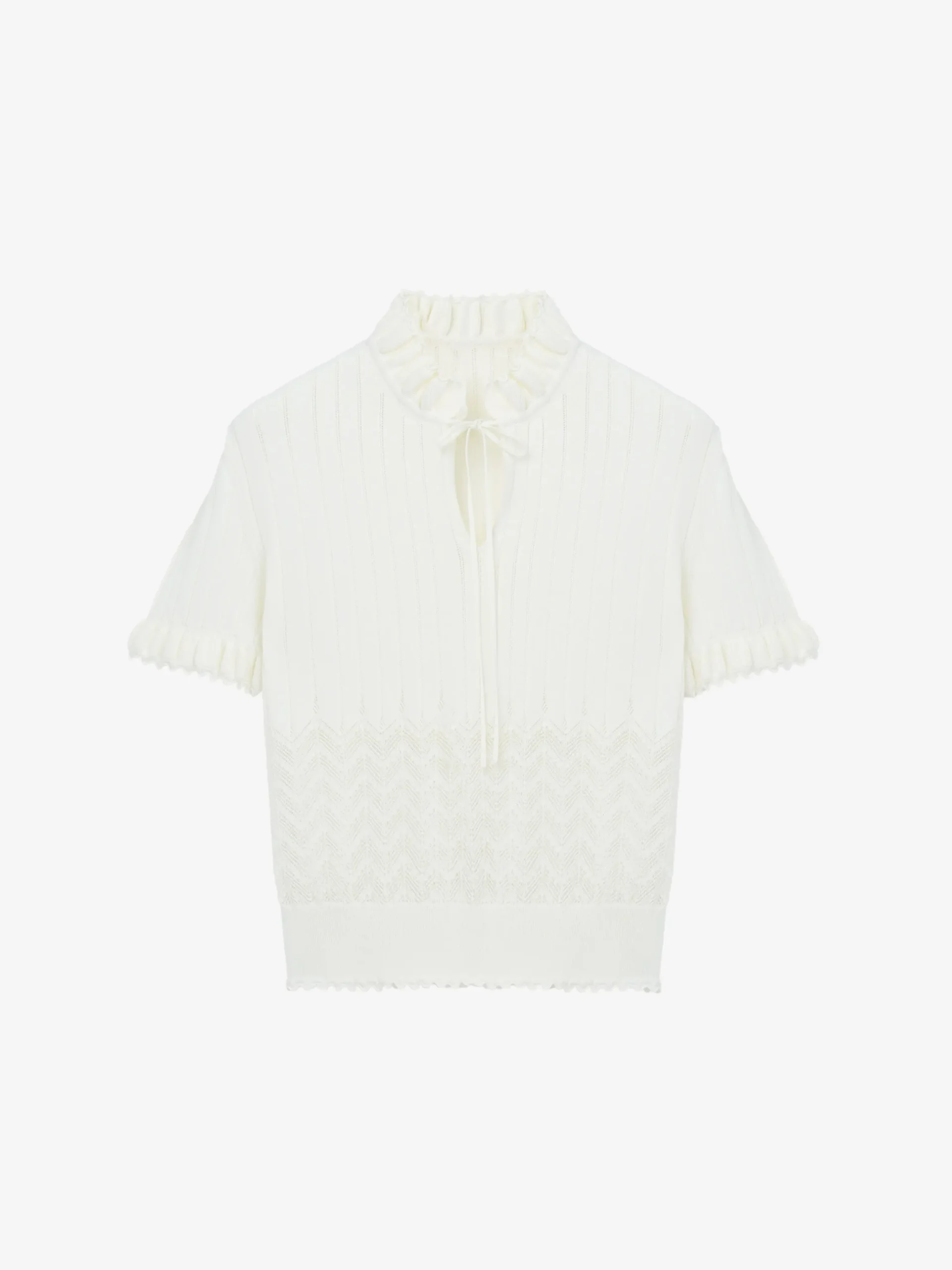 Top in maglia pointelle da Donna in Avorio
