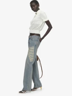 Top in maglia pointelle da Donna in Avorio
