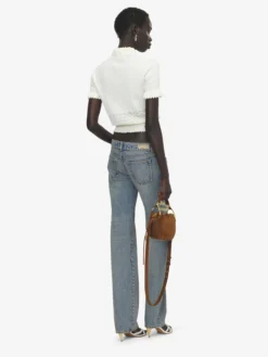Top in maglia pointelle da Donna in Avorio