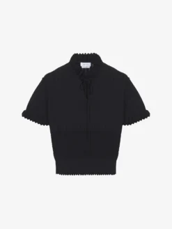 Top in maglia pointelle da Donna in Nero
