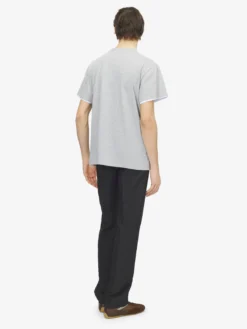 T-shirt con applicazione Skull da Uomo in Grigio Chiaro