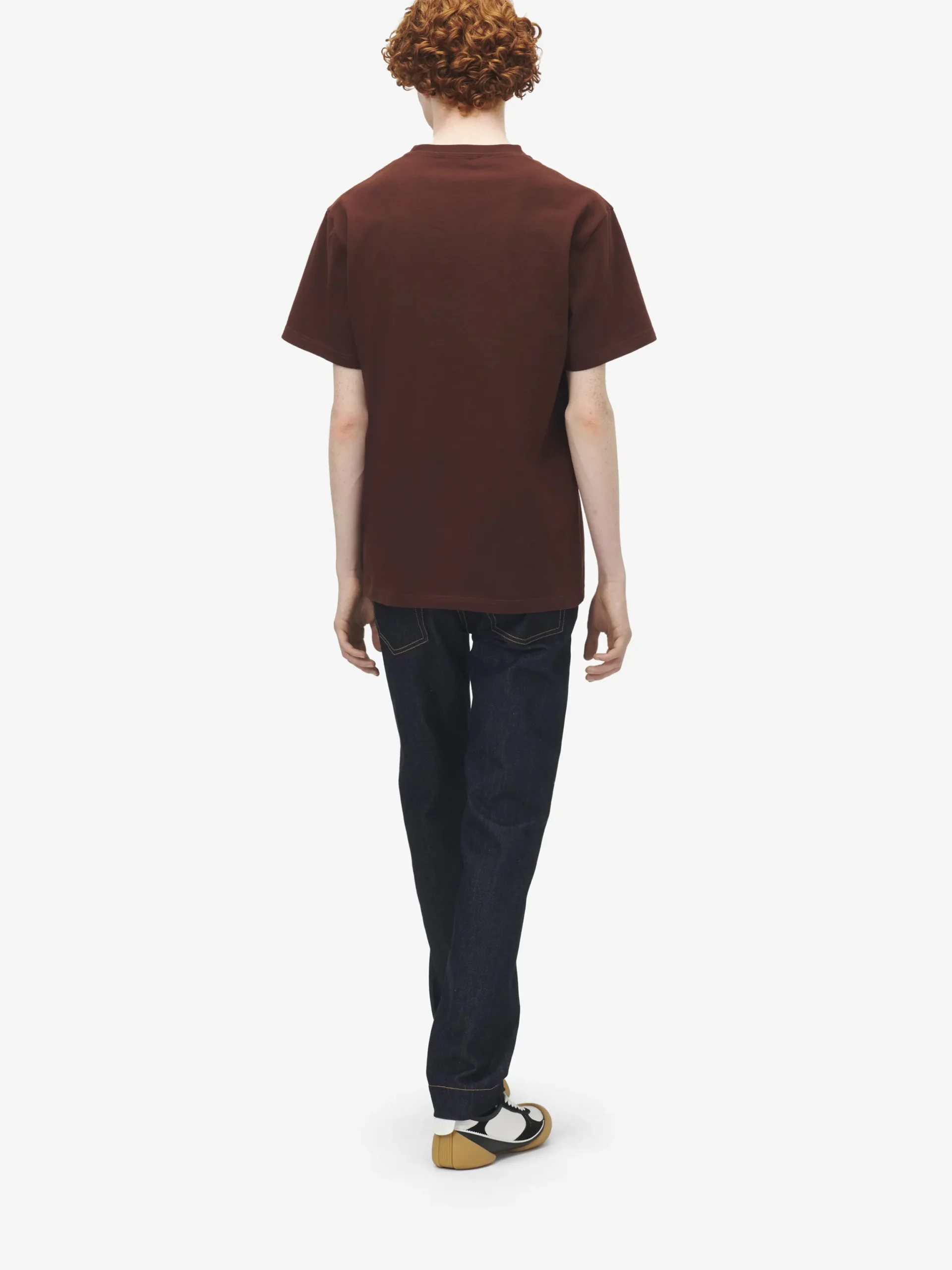 T-shirt con logo McQueen floccato da Uomo in Rosso Scuro