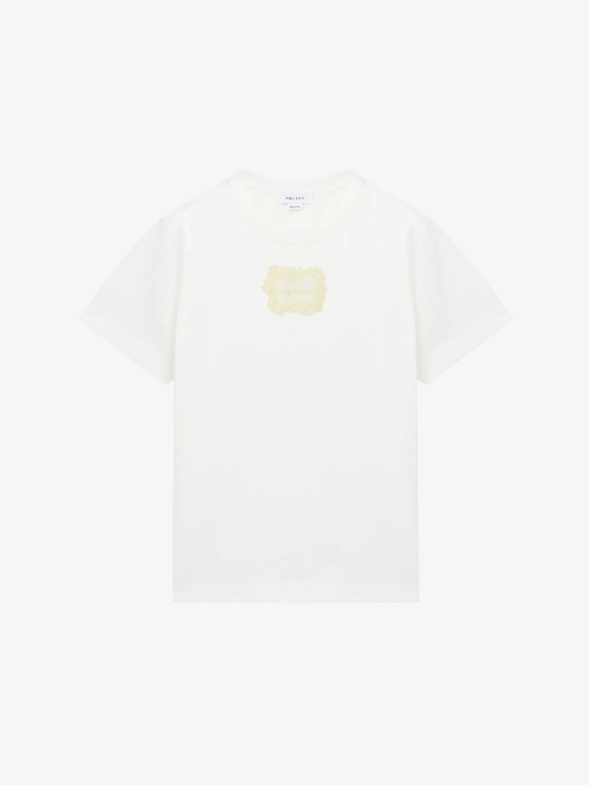 T-shirt con patch e logo ricamato da Donna in Avorio
