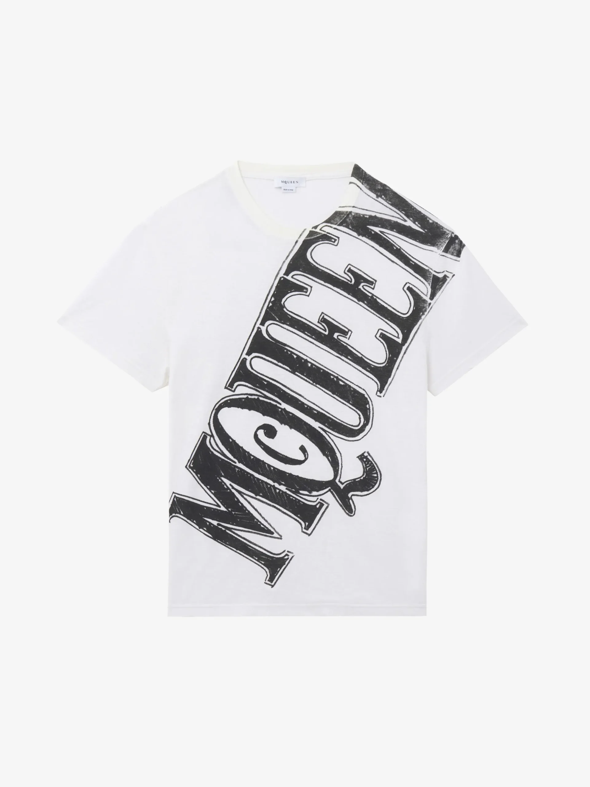 T-shirt con stampa del Sketch Logo da Uomo in Bianco/Nero