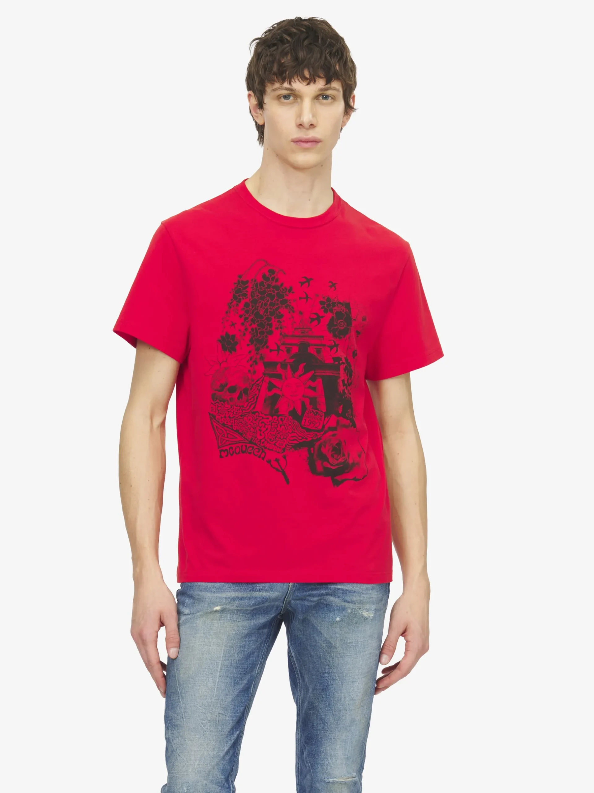 T-shirt con stampa Fanzine da Uomo in Rosso
