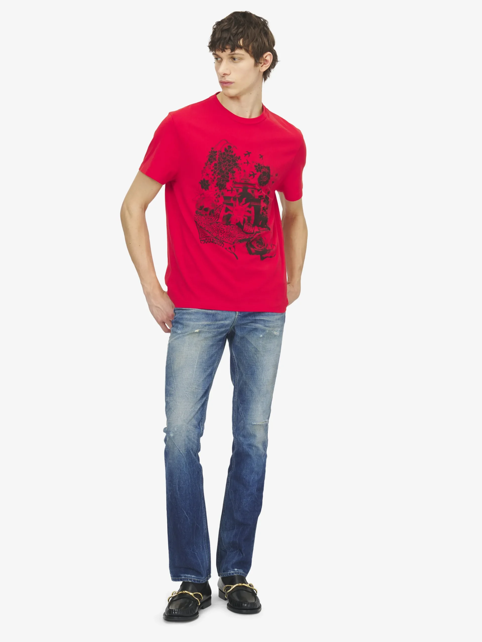T-shirt con stampa Fanzine da Uomo in Rosso