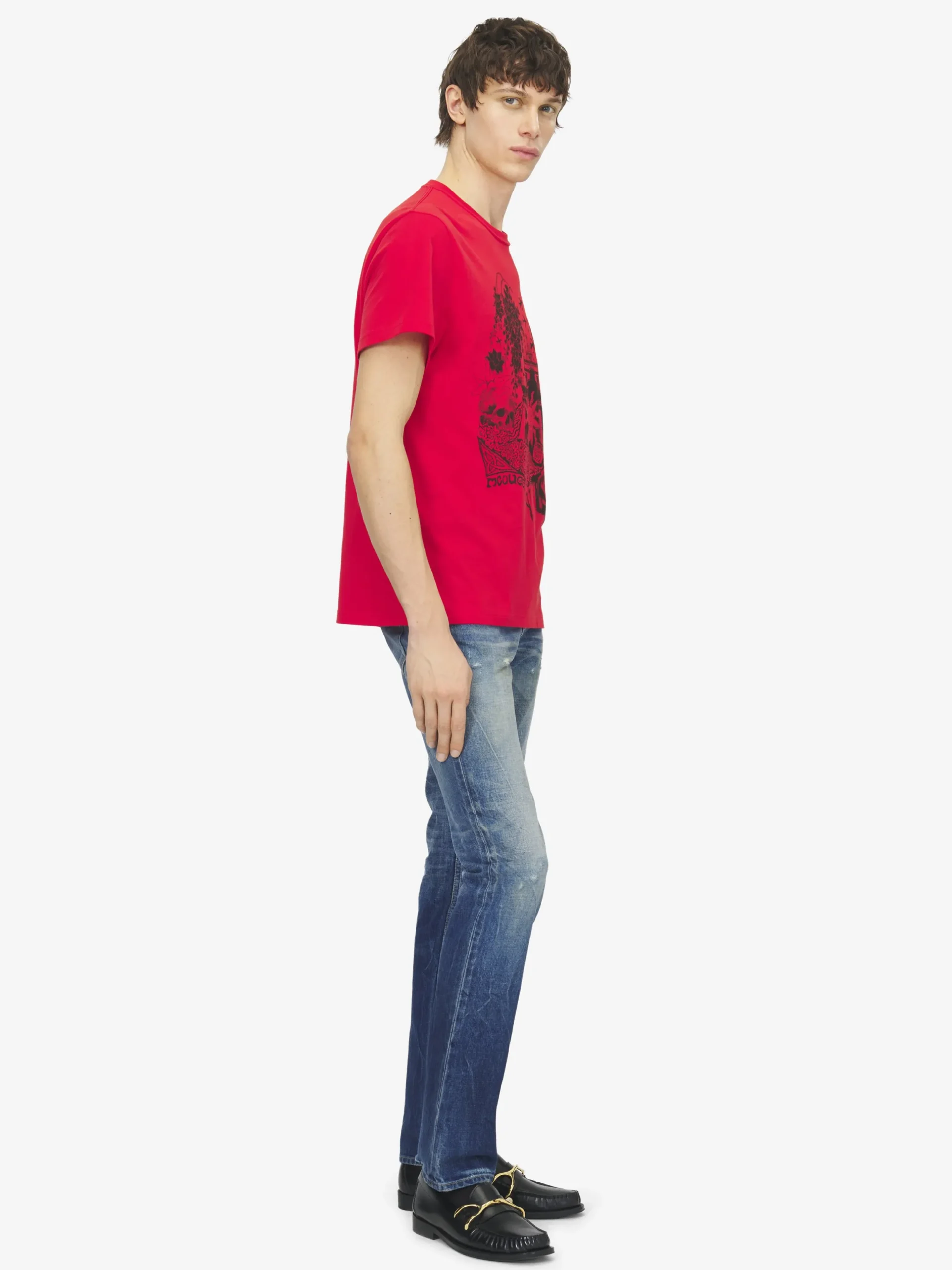 T-shirt con stampa Fanzine da Uomo in Rosso