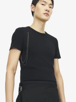 T-shirt Harness a catena da Uomo in Nero