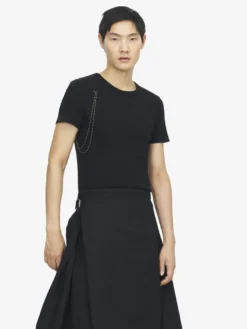 T-shirt Harness a catena da Uomo in Nero