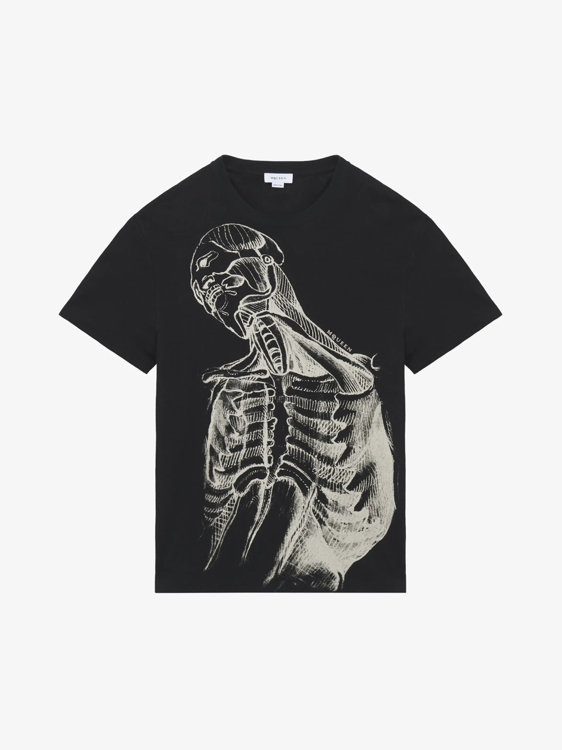T-shirt Sketch Anatomy da Uomo in Nero/Avorio